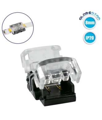 GloboStar® 70713 Ταχυσύνδεσμος Ένωσης IP20 - Strip To Strip Connector για Ένωση 2 x Μονόχρωμες Ταινίες LED Πλάτους 8mm